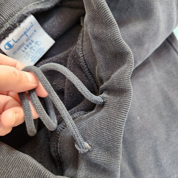 Champion Reverse Weave Black Grey Sweatpants Athletic Pants Men's L - Picture 7 of 8